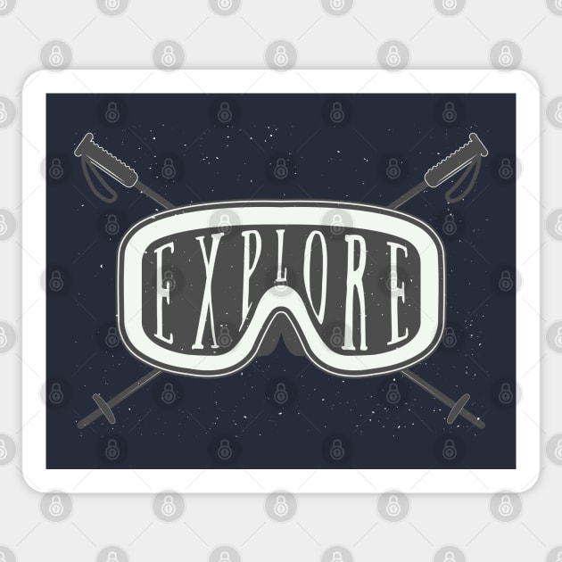 explore typo Sticker by Mako Design 